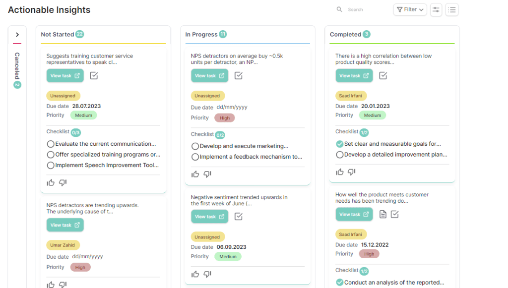 Actionable Insights